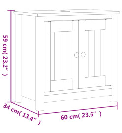 Meuble de salle de bain BERG noir 60x34x59 cm bois pin massif