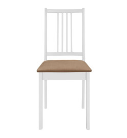 Chaises à manger avec coussins lot de 4 blanc bois solide