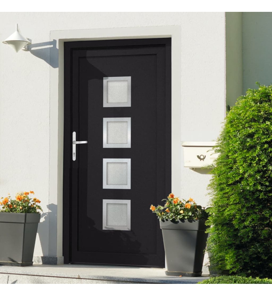 Porte d'entrée anthracite 108x200 cm PVC