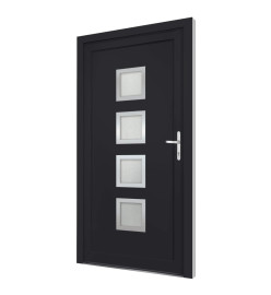 Porte d'entrée anthracite 98x208 cm PVC