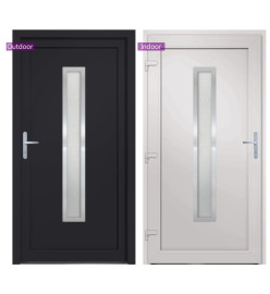 Porte d'entrée anthracite 98x190 cm PVC