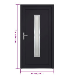 Porte d'entrée anthracite 98x190 cm PVC