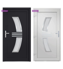 Porte d'entrée anthracite 108x208 cm PVC