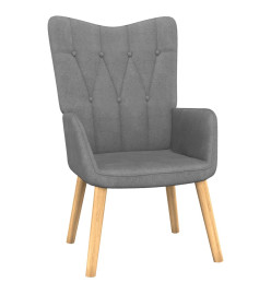 Chaise de relaxation avec tabouret Gris foncé Tissu