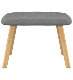 Chaise de relaxation avec tabouret Gris foncé Tissu