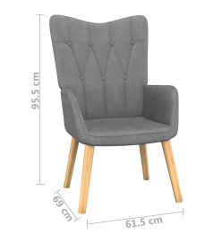 Chaise de relaxation avec tabouret Gris foncé Tissu