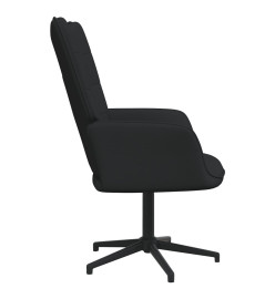 Chaise de relaxation avec tabouret Noir Tissu