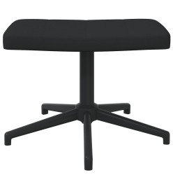 Chaise de relaxation avec tabouret Noir Tissu