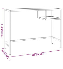 Bureau d'ordinateur Transparent 100x36x74 cm Verre trempé