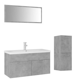 Ensemble de meubles de salle de bain Gris béton Aggloméré