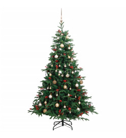 Sapin de Noël artificiel articulé 300 LED et boules 210 cm