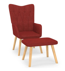 Chaise de relaxation avec tabouret Rouge bordeaux Tissu