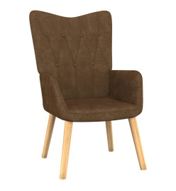 Chaise de relaxation avec tabouret Marron Tissu