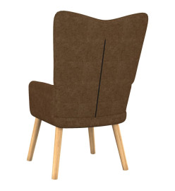 Chaise de relaxation avec tabouret Marron Tissu