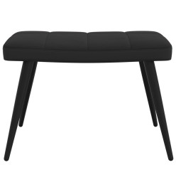 Chaise de relaxation avec repose-pied Noir Velours et PVC