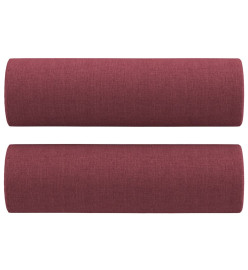 Ensemble de canapés 2 pcs avec coussins rouge bordeaux tissu