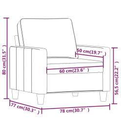 Fauteuil Gris clair 60 cm Tissu