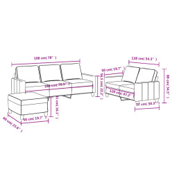 Ensemble de canapés 3 pcs avec coussins Gris clair Tissu