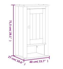 Armoire murale de salle de bain BERG blanc bois de pin massif