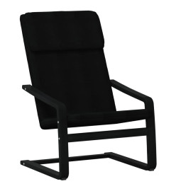 Chaise de relaxation avec repose-pied Noir Tissu