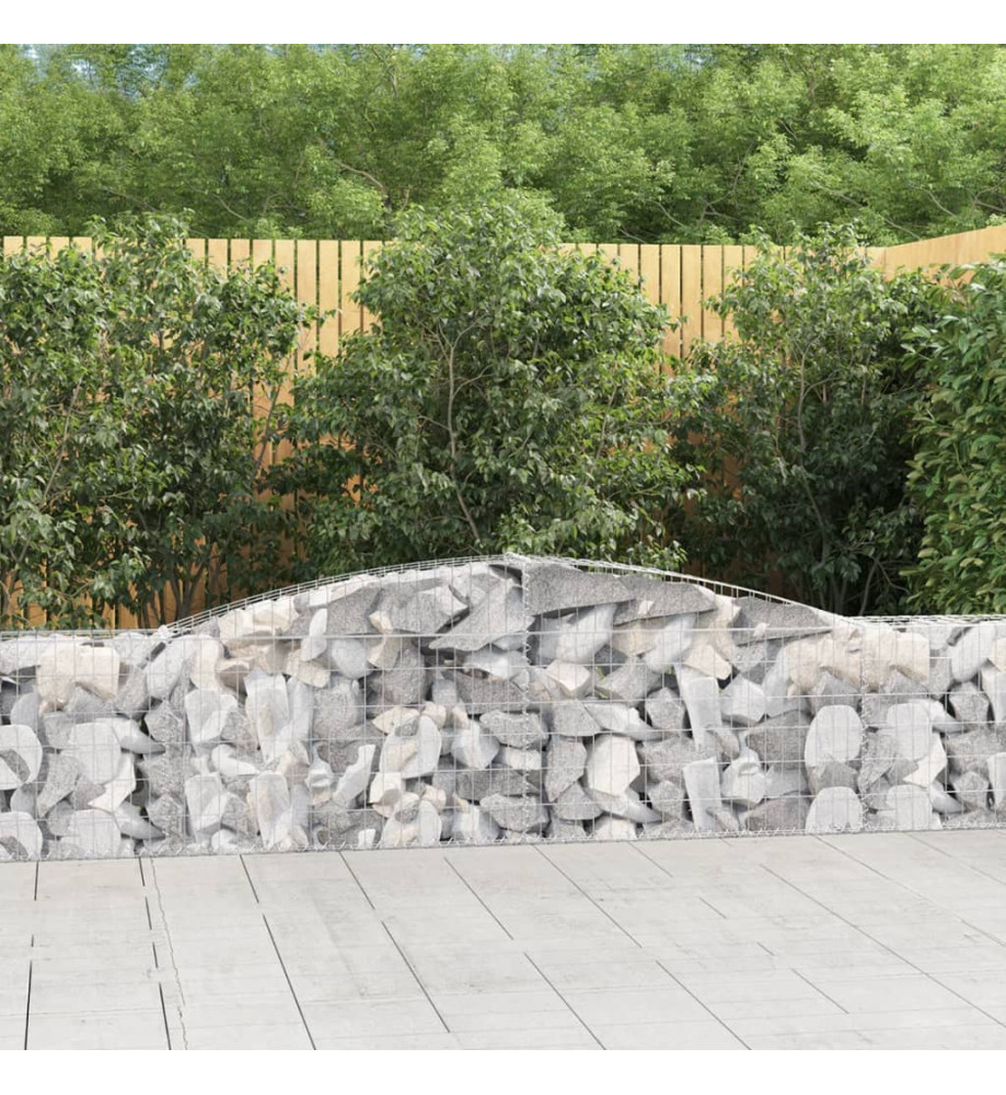 Paniers à gabions arqués 20 pcs 400x30x60/80 cm Fer galvanisé