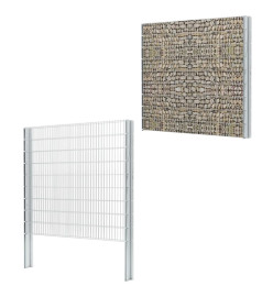 Poteau de clôture en gabion argenté 240 cm acier galvanisé