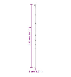 Poteaux de clôture 15 pcs argenté 150 cm acier galvanisé