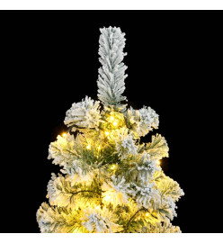 Sapin de Noël artificiel à charnières 150 LED neige floquée