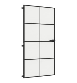 Porte intérieure mince noir verre trempé aluminium