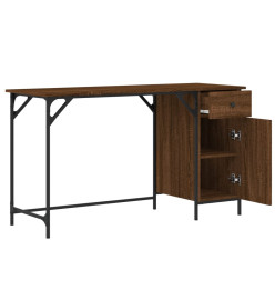 Bureau d'ordinateur chêne marron 131x48x75 cm bois d’ingénierie