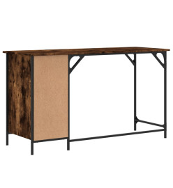 Bureau d'ordinateur chêne fumé 131x48x75 cm bois d’ingénierie