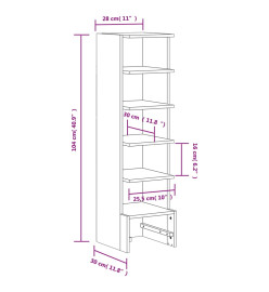 Armoire à chaussures blanc 28x30x104 cm bois de pin massif