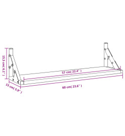 Étagères murales 2 pcs chêne marron 60x15x15,5 cm