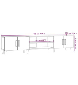 Meubles TV chêne sonoma 180x31,5x40 cm bois d'ingénierie