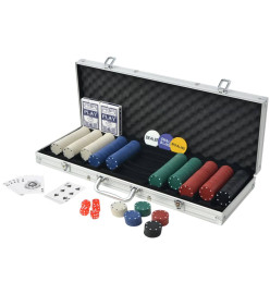 Jeu de poker avec 500 jetons Aluminium