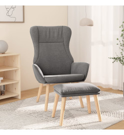 Chaise de relaxation avec repose-pied Gris clair Tissu