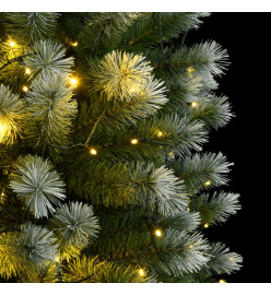 Sapin de Noël artificiel à charnière 300LED neige floquée 210cm