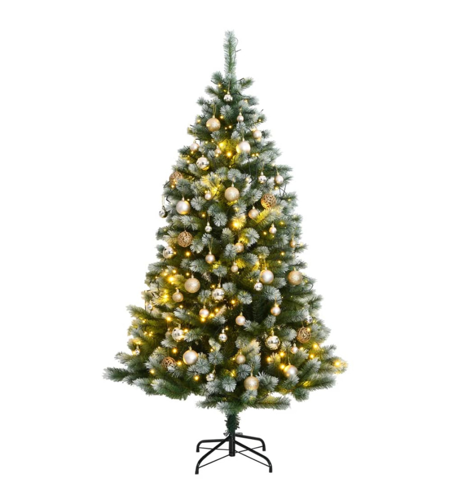 Sapin de Noël artificiel articulé 300 LED et boules 240 cm