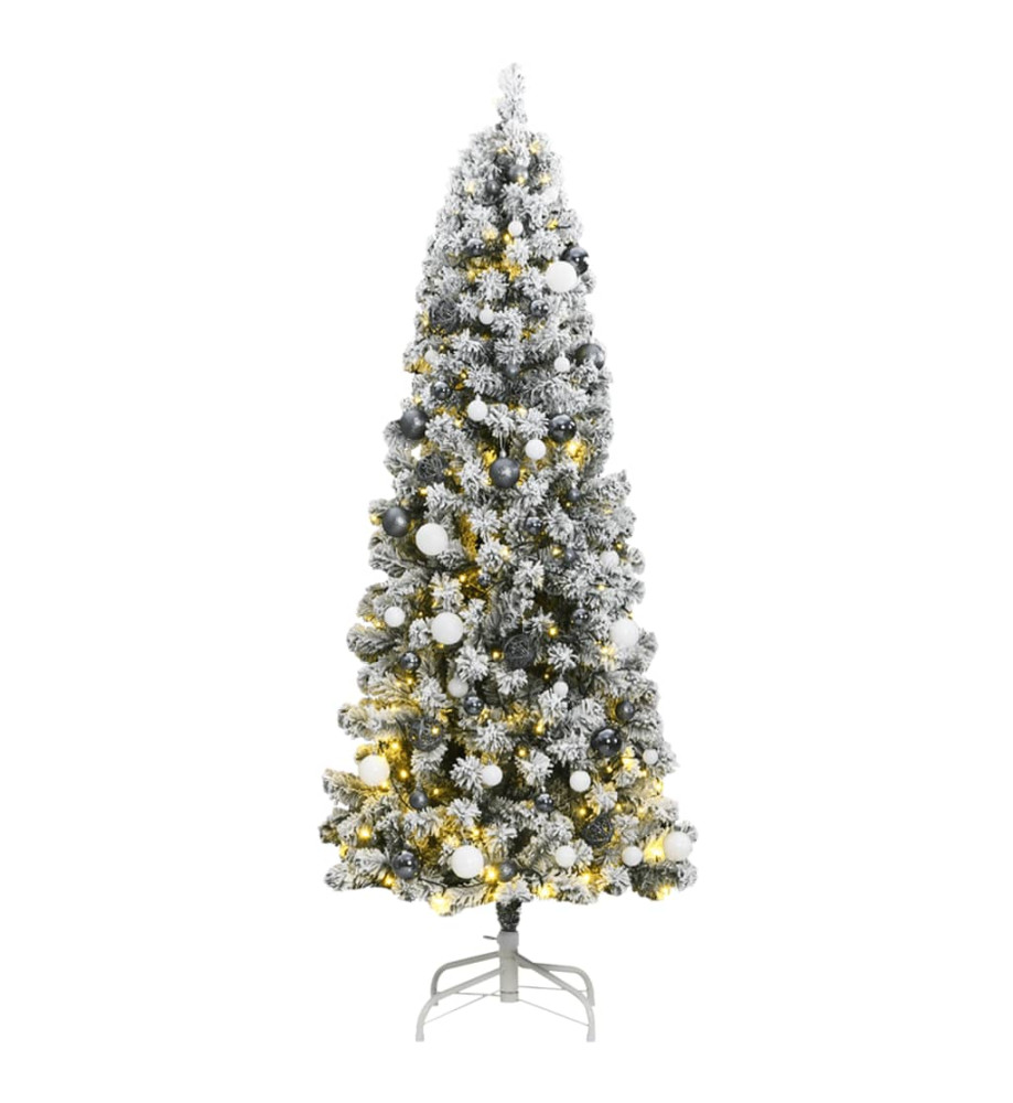 Sapin de Noël artificiel articulé 300 LED et boules 210 cm