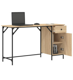 Bureau d'ordinateur chêne sonoma 131x48x75 cm bois d’ingénierie