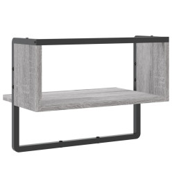 Étagère murale avec barre sonoma gris 40x25x30 cm