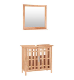 Ensemble de meubles de salle de bain 2 pcs Bois massif de noyer