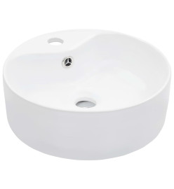 Lavabo avec trop-plein 36x13 cm Céramique Blanc