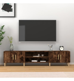 Meuble TV chêne fumé 180x31,5x40 cm bois d'ingénierie