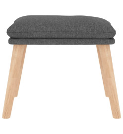 Chaise de relaxation avec tabouret Gris clair Tissu