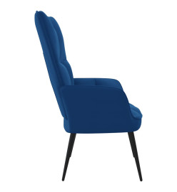 Chaise de relaxation Bleu Velours