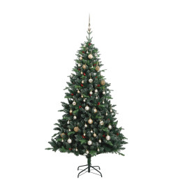 Sapin de Noël artificiel articulé 300 LED et boules 180 cm