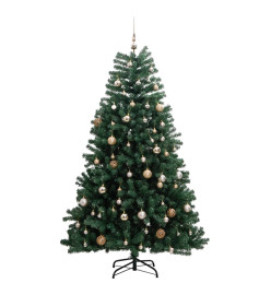 Sapin de Noël artificiel articulé 300 LED et boules 210 cm