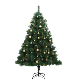 Sapin de Noël artificiel articulé 300 LED et boules 180 cm