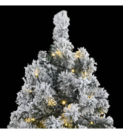 Sapin de Noël artificiel à charnière 300LED neige floquée 240cm